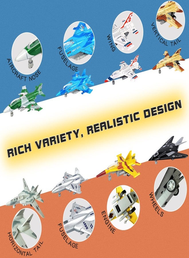 OTONOPI Fighter Jet Military Vehicle Airplane Toy Army Air Force Die Cast Aircraft Model Plane for Kids Toy Set Collection with Lights and Sounds Bump and Go Action Toy - Image 3